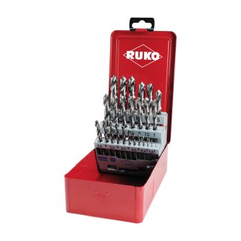 Twist drill set DIN 338 type N HSS G ground in steel case