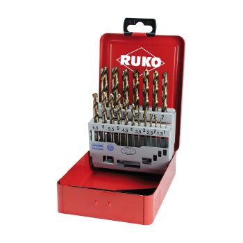 Twist drill set DIN 338 type VA HSSE Co 5 ground in steel case