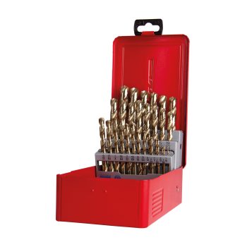 Twist drill set DIN 338 type N HSS TiN ground in steel case