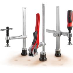 For clamping elements for welding tables