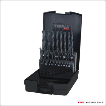 Twist drill set HSS R in plastic case (ABS)