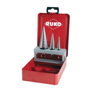 Step drill-set HSS in steel case