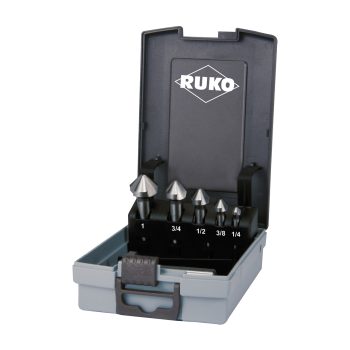 Taper and deburring countersinker-set type C 82° HSS in plastic case