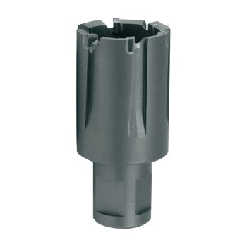 Core drills with tungsten-carbide cutting edges and Weldon shank for railway tracks