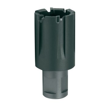 Core drills Tecrona coated with tungsten-carbide cutting edges and Weldon shank for railway tracks