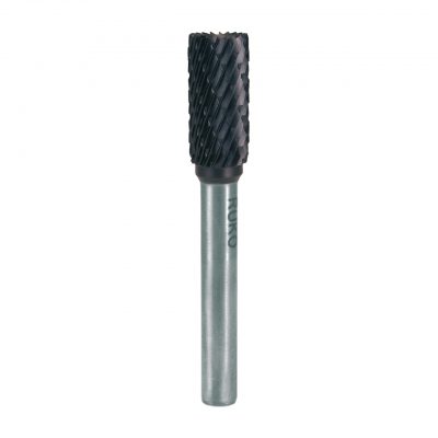 Tungsten carbide rotary burr TiCN shape B cylinder (ZYAS) with end toothing