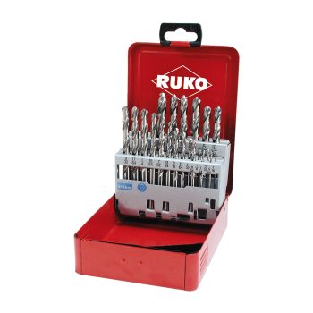 Twist drill set DIN 338 type N HSS G ground in steel case