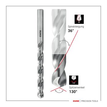 Twist drill set DIN 338 type VA HSSE Co 8 ground in plastic case (ABS) - Bilde 2