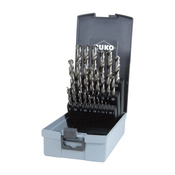 Twist drill set DIN 338 type VA HSSE Co 8 ground in plastic case (ABS)